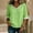 Green, variant on Womens Short Sleeve Tops Cotton Linen Shirts Loose Casual V Neck Lace Blouses Summer Vacation Clothes