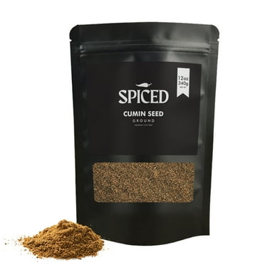 SPICED Ground Cumin Seed, 12oz of Cumin Powder in Resealable Bag, Middle Eastern Spice, Great for Curries, Stews, Soup, Breads, Sauces and Indian Cuisine