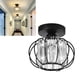thumbnail image 3 of Pantalla de lámpara de techo con forma de farol negro, para pasillo, sala de estar, 3 of 10