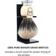 thumbnail image 3 of Brocha de afeitar Parker Pure Badger, color marfil sintético y cromo, 22 mm, 3 of 6