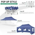 thumbnail image 4 of HOTEEL 10'x20' Pop up Canopy Tent with 6 Removable Sidewalls, Instant Outdoor Canopy Shelter with Upgrade Raised Roof and Carry Bag,Dark Blue, 4 of 12