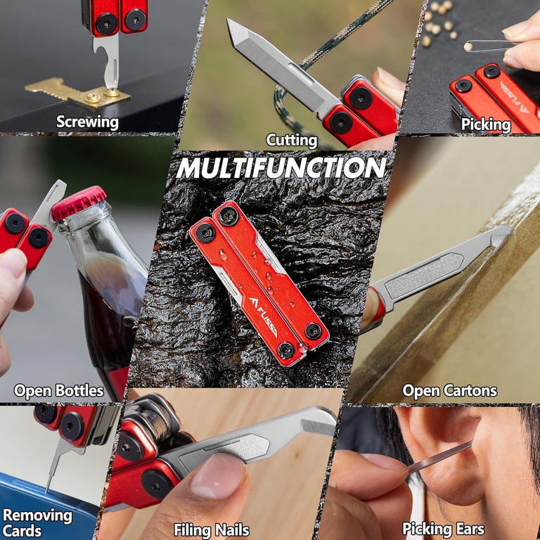 FLISSA 11-in-1 Multitool Scissors, Stainless Steel Mini Multi Tool