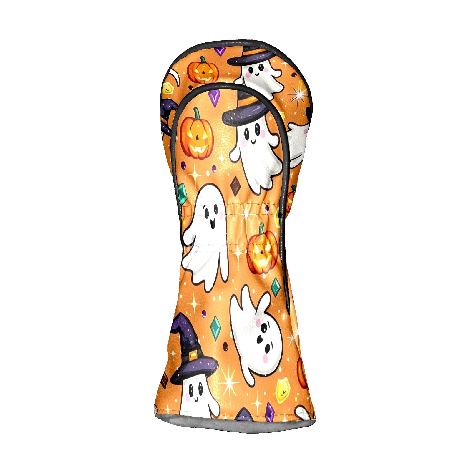Golf Club Covers, Orange Ghost Premium PU Leather Driver Hybrid Putter Head Covers with Velvet Lining, Waterproof Golf Gifts for Men Women