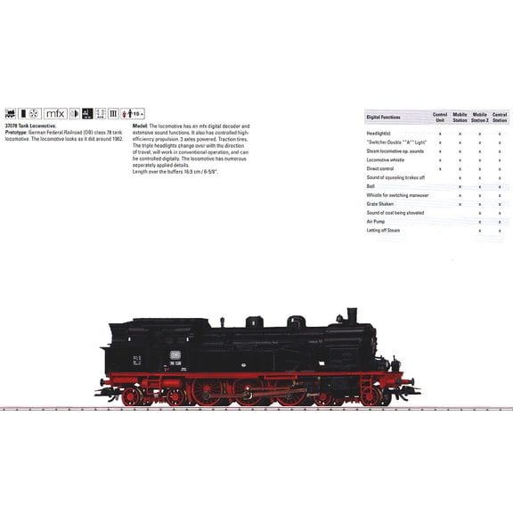 Class 78 4-6-4T - 3-Rail w/Sound & Digital -- German Federal Railroad DB (Era III 1962, black, red)