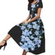 thumbnail image 1 of Gibobby Vestido Casual para Mujer Vestido suelto informal de verano de manga corta con cuello redondo para mujer, vestido veraniego largo bohemio con(Negro,G), 1 of 5