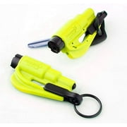 Resqme Pack of 2, The Original Emergency Keychain Car Escape Tool, 2-in-1 Seatbelt Cutter and Window Breaker, Safety Yellow