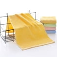 thumbnail image 1 of Zhuge Toallas de fibra de bambú de color liso, 6 unidades, de algodón suave y súper absorbentes, para ducha, piscina, spa y gimnasio, para uso diario, 30 x 30 cm (amarillas)., 1 of 5