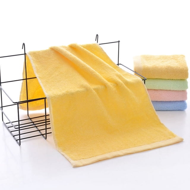 Zhuge Toallas de fibra de bambú de color liso, 6 unidades, de algodón suave y súper absorbentes, para ducha, piscina, spa y gimnasio, para uso diario, 30 x 30 cm (amarillas).