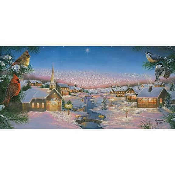 LPG Greetings Silent Night Box of 14 Abraham Hunter Long Format Christmas Cards