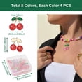 thumbnail image 2 of U8MO 20pc 3D Cherry Alloy Enamel Pendants Fruit Dangle Charms Hang Ornament 27x23.5mm, 2 of 6