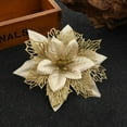 thumbnail image 1 of BKER Glitter Gold Onion Christmas Decoration Flower Gold And Silver Red Three Layer Plastic Artificial Flower Christmas Tree Decoration Octagon Christmas Flower, 1 of 5