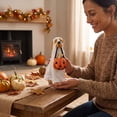 thumbnail image 5 of Diceymbol Halloween Ghost Dog Figurine, 7.09 Inch Resin Puppy with Pumpkin Bucket for Tabletop Mantel Shelf Home Party Decor, 5 of 5