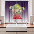 thumbnail image 2 of Ambesonne Psychedelic Forest Kitchen Curtains, Forest Design, 55"x45", Plum and Multicolor, 2 of 3