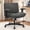 Gray, variant on Criss Cross Desk Chair with Wheels and Flip Arms, Thick Padded Wide Seat Office Chair, Fabric Cross Legged Office Chair for Home Office, Mid Back Swivel Makeup Vanity Chair