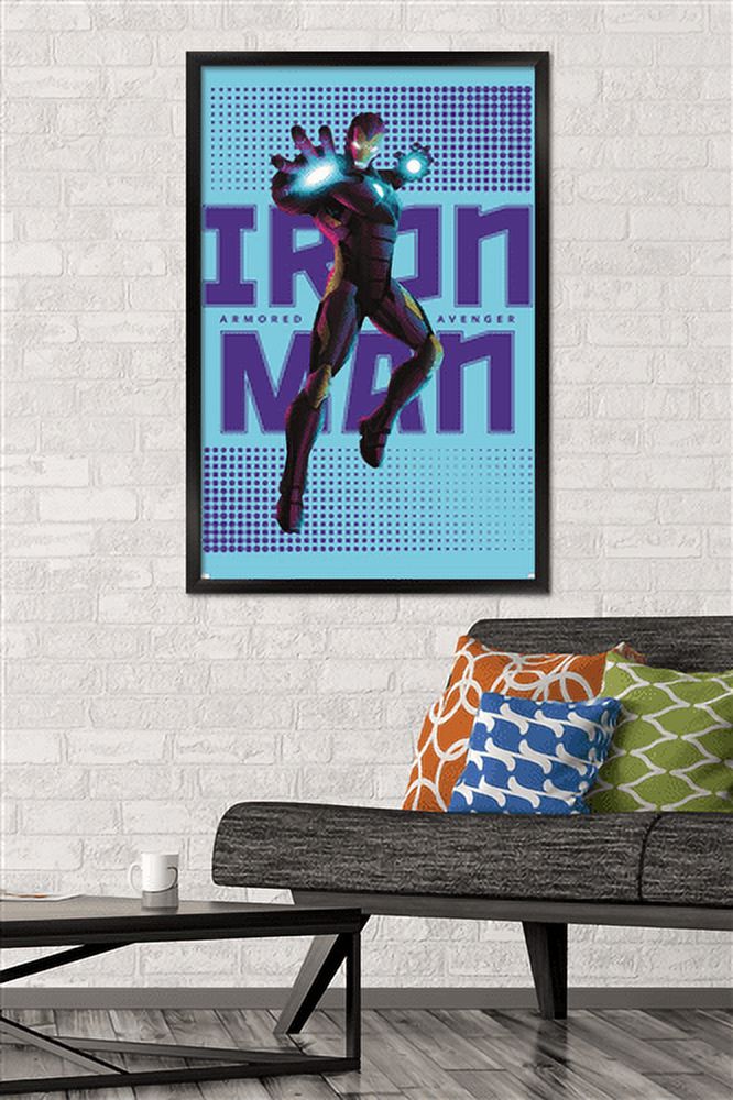 Marvel Shape of a Hero - Iron Man Wall Poster, 22.375" x 34", Framed
