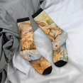 thumbnail image 5 of KLL Girl Hugging Dog Flowers Print Cool Socks Men's Women's Crew Socks Funny Crazy Novelty Stockings, 5 of 6