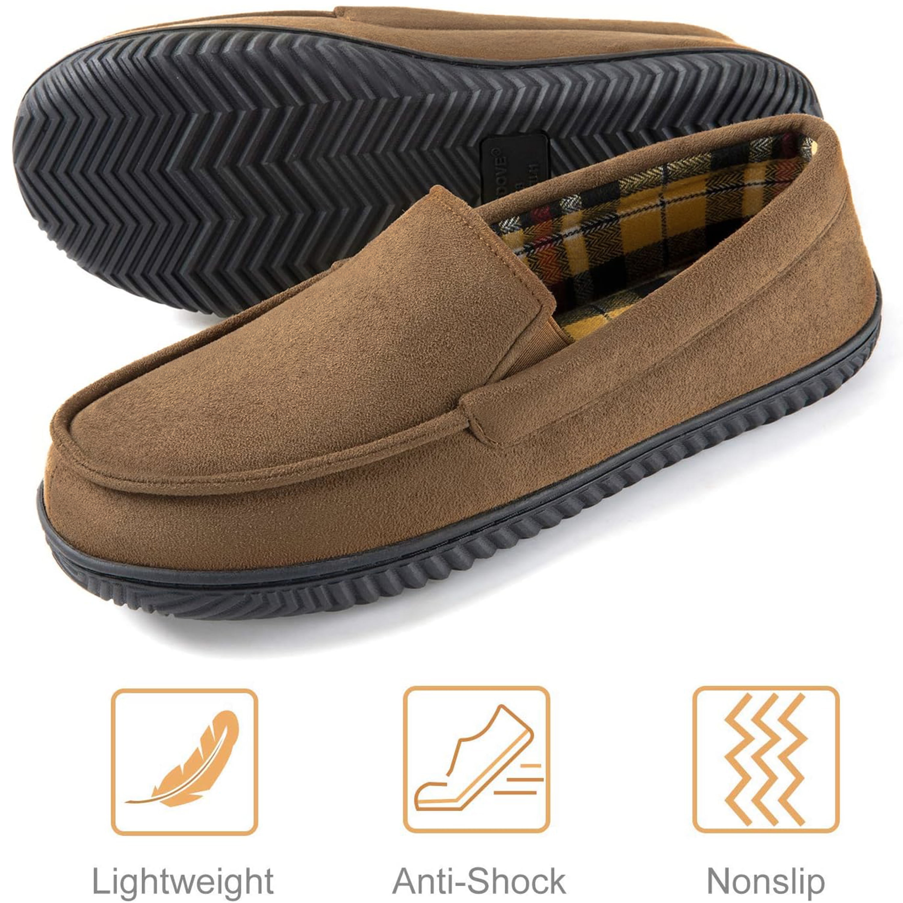 RockDove Men s Alexander Flannel Lined Loafer Slipper Comfortable Indoor Outdoor Vegan Faux Suede Memory Foam Footbed Walmart