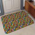 thumbnail image 6 of Door Mat 31.5"x47.2", Colorful Rhombic Non Slip Backing & Low Profile Area Rugs for Entryway Hallway, Absorbent Soft Floor Mat Small Carpet for Living Room Abstract Geometric Art Vintage Rustic, 6 of 8