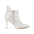 thumbnail image 3 of BLISSFUL STEP Women's Glitter Pointed Toe Stiletto Heel Cutout Ankle Boots Silver 10, 3 of 8