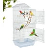 BestPet 39" Roof Large Flying Parrot Cage, Medium Size, Ideal for Parrots & Canaries, White