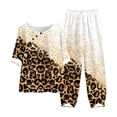 thumbnail image 1 of Mikilon Ensemble Élégant pour Femmes 2 Pcs Coton & Lin Imprimé Manches 5/10 Col Rond + Pantalon Décontracté Ensemble Chic & Confortable Manches Courtes Col Rond Blouse/chemise Blanc m, 1 of 3