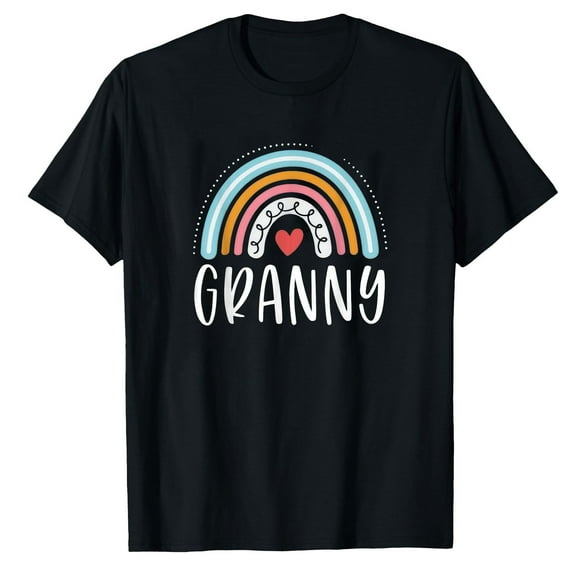 AALJY Cadeaux de Grand-Mère pour la Famille Grand-Mère T-Shirt Graphique Arc-en-Ciel