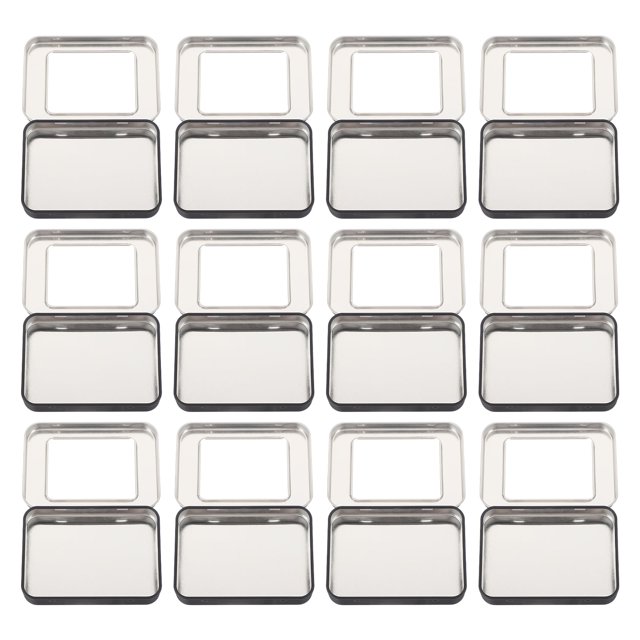 12 cajas de regalo de hojalata, cajas de regalo, organizador de llaves, contenedor de joyas, contenedor transparente, organizador de almacenamiento, estuche de hojalata