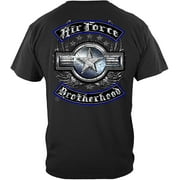 Erazor Bits Air Force T-Shirt Us Air Force Steel Wings Biker Rockers Silver Foil Black