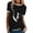 Black, variant on Fesfesfes Womens Shirts Casual Women Fashion Casual Print Round Neck Loose Short Sleeve T-shirt Blouse Pullover Undershirt for Women 8(L)
