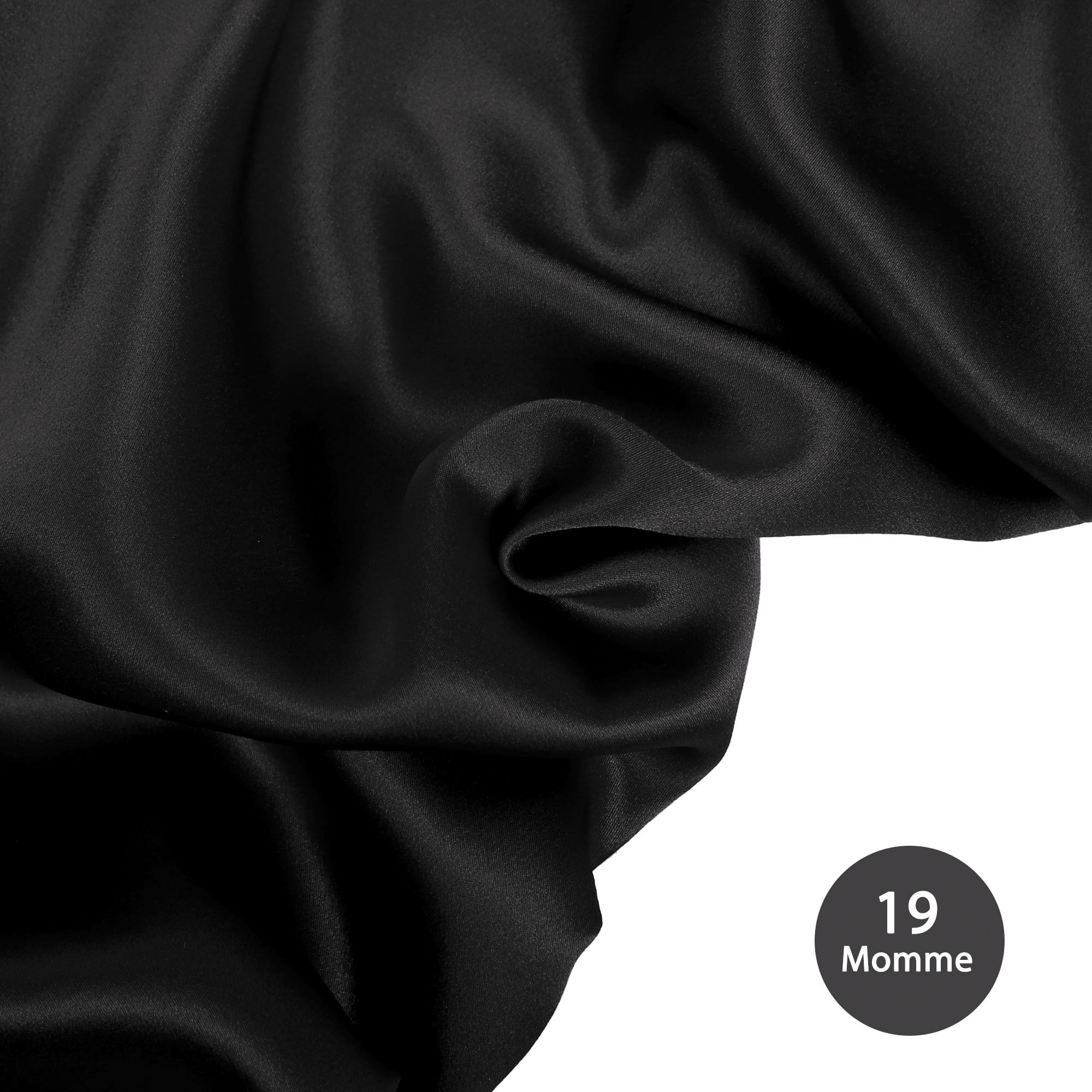 Unique Bargains 19 Momme Silk Pillowcase with Zipper 1 Pc Black 20" x 30"