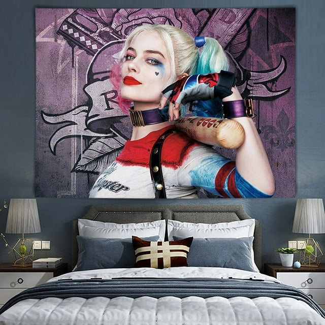 Tapicería de pared Harleys Quinns, estética, 150 x 110 cm, microtela