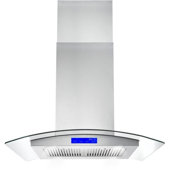 Pemberly Row 30" 380 CFM Ducted Island Range Stainless Steel Kitchen Hood