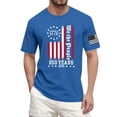 thumbnail image 2 of 250 Men Shirt Patriotic American Flag Print Crew Neck Short Sleeve T-Shirt Moisture Wicking Relaxed Fit Home Wear Workout Tees, Blue, #01 Blue, 2 of 6