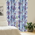 thumbnail image 2 of Ambesonne Floral Curtains, Roses Flowers Colorful Plot, Pair of 28"x63", Persian Blue and Pale Purple, 2 of 5