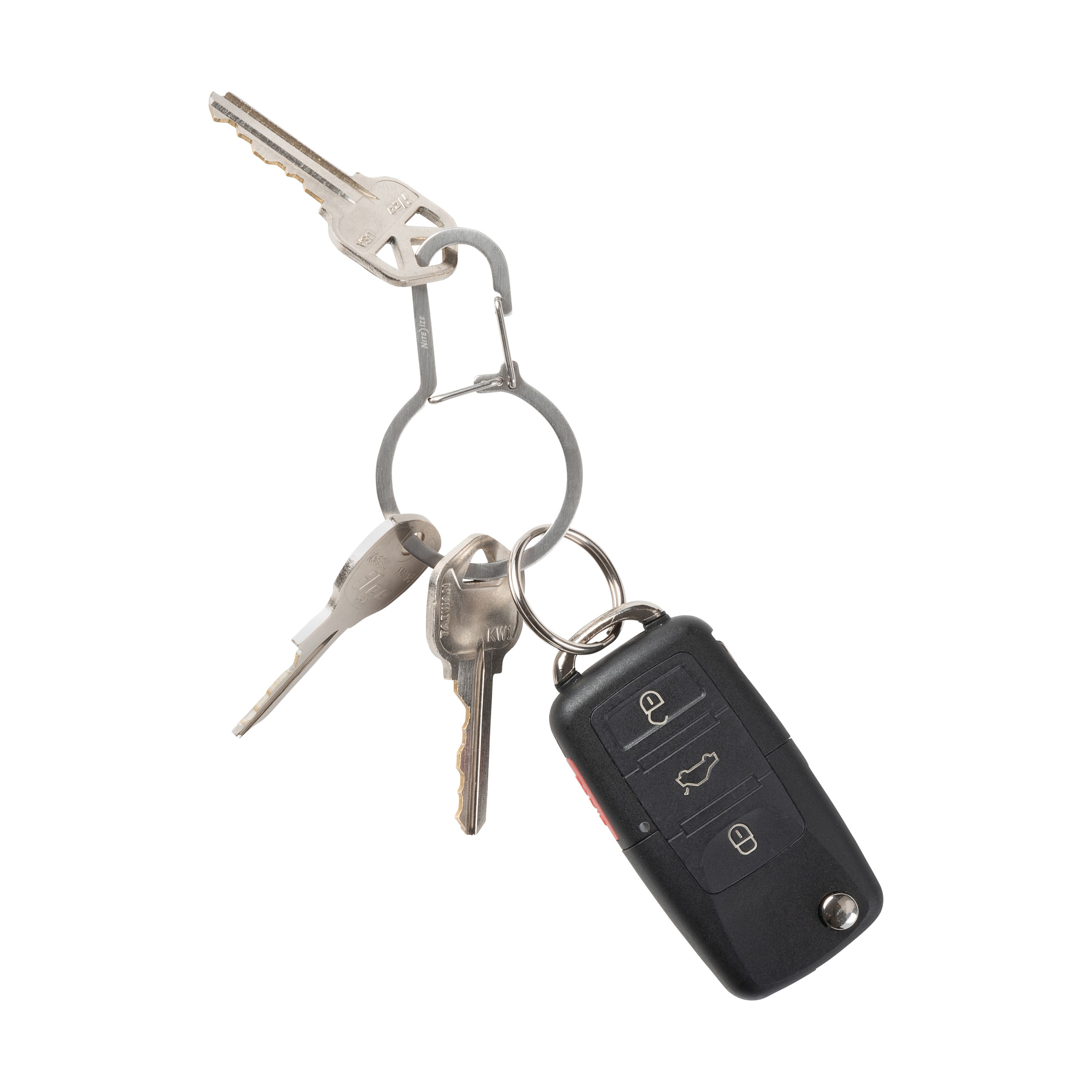 Nite Ize DualPass Dual Chamber Key Ring - Heavy-Duty Carabiner Clip with Inner Gate - Organizer Keychain for Multiple Keys & Fobs - Ring Carabiner - 4 Pack