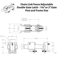 thumbnail image 4 of Chain Link Fence Commercial Strong Arm Double Gate Latch for 1-5/8" thru 2" Gate Frames Pipe Sizes. Use this Double Gate Latch Where 2 Gates Swing Together., 4 of 4