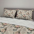 thumbnail image 2 of Modern Comforter & Sham Bedding Set, French Eiffel Tower Shabby Form Style Garden Roses Butterfly Flowers Leaves Art, 3 pcs Duvet Set Microfiber Filling Quilt, 5 Sizes, Multicolor, by Ambesonne, 2 of 4