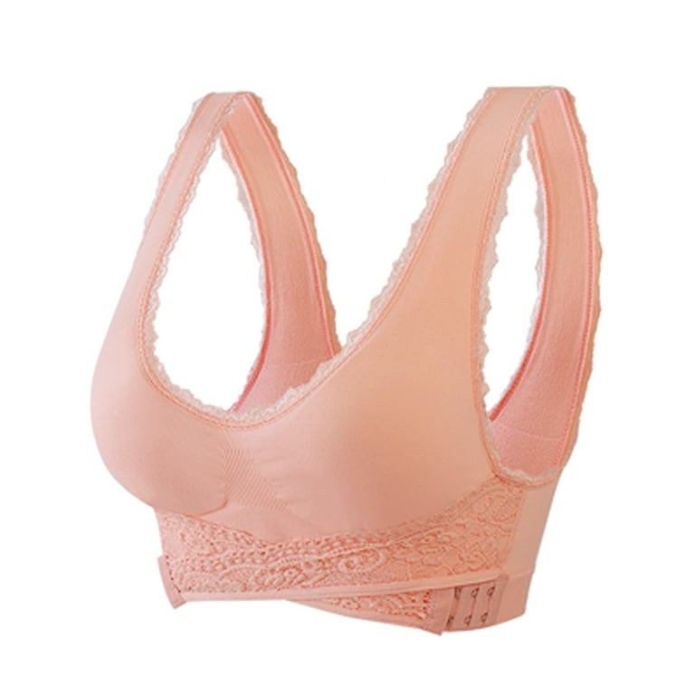 Tponi Push Up Bras For Women Hook & Eye Assorted Solid Wire-Free Pink  Curvation Plus Bras XL 