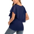 thumbnail image 4 of Mujer Maternidad Top de Lactancia Cuello Redondo Color Sólido Gasa Casual Verano Maternidad Top de Lactancia Camisa de Manga Corta Azul Marino L, 4 of 8