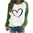 thumbnail image 1 of Cameland Hauts pour Femmes Mode Automne Manches Longues Chandails en Molleton Imprimé Cœur Col Rond Pull Décontracté Blouses, 1 of 3