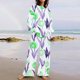 thumbnail image 1 of Puntoco Traje De Pantalón Y top De Manga Larga Con Cuello Redondo Y Estampado Informal De Verano Para Mujer Verde Menta Xxl, 1 of 5