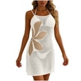 thumbnail image 3 of LIBRCLO Womens Swimsuit Cover-ups Printed Camisole Dresses Swimwear Mesh Knit Beach Dress Vacation Outfits, 3 of 8