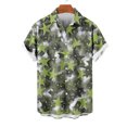 thumbnail image 2 of AHTJRT Stylish Men's Camouflage Print Button Down Short Sleeve Shirt Green 2XL, 2 of 4