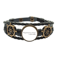 thumbnail image 1 of Lema el buen marinero es conocido en el mal tiempo Pulsera marina tejida en cuero, 1 of 4