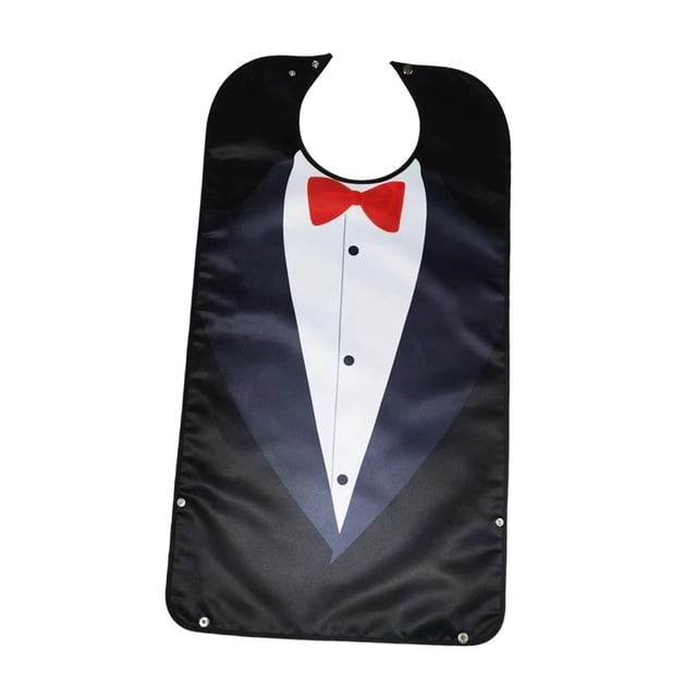 Babero para adultos, unisex, poliéster, impermeable, creativo, reutilizable, ajustable, cierre a presión, lavable, protector de ropa, patrón de traje Estilo E Fernando Baberos para adultos
