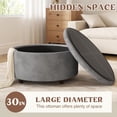 thumbnail image 4 of Round Storage Ottoman Modern Tufted Ottomans Circular Coffee Table with Removable Top Upholstered Large Ottoman with Storage Footrest Stool for Bedroom and Living Room, 4 of 18