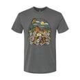 thumbnail image 2 of Wild Bobby Trendy Landscape With Daisies Cactus Monarch Butterfly Nature Lover Men Premium Tri Blend Tee, Dark Heather, Small, 2 of 6