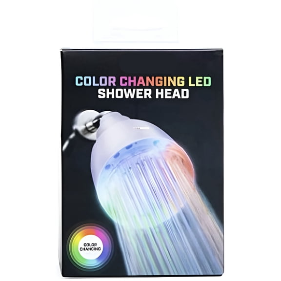 HIBIBUD Color Changing Led Shower Head Rainfall High Pressure Color Changing Shower Head- No Batteries,Water Powered for Bathroom, Spa, Home, Guest Rooms, Relaxation