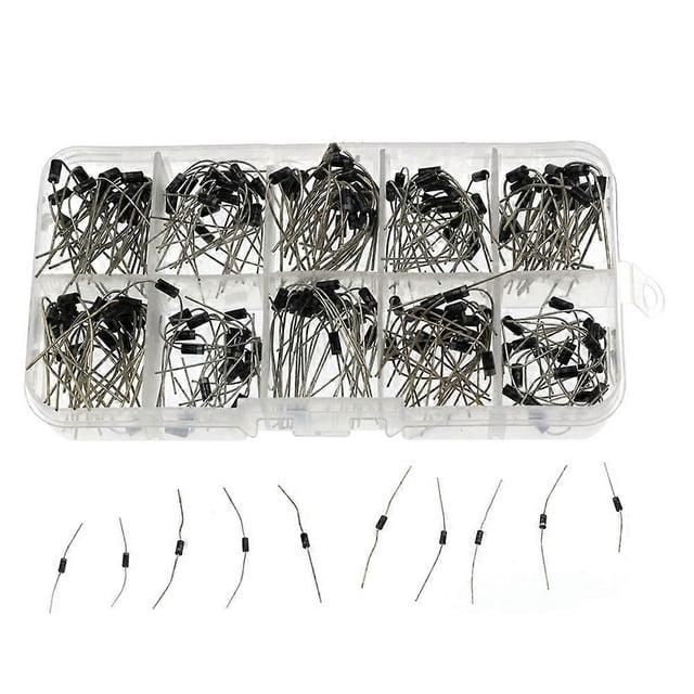 200Pcs 10 Values Rectifier Diode Assorted Kit 1N4001 1N4002 1N4003 1N4004 1N4005 1N4006 1N4007 1N581