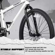 cubsala 24 Inch BMX Race Bike Trident Bicycles Beginner-Level to Advanced Riders with 2 Pegs Trick Cycling and Professional Riding, White
